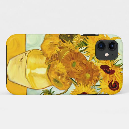 1888年を絵を描くフィンセント・ファン・ゴッホの黄色いヒマワリ Case-Mate iPhoneケース (裏面(横))