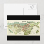1888年、グーテンブルグスウェーデンの地図、Ludvig Simon著 ポストカード (正面/裏面)