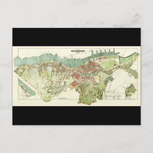 1888年、グーテンブルグスウェーデンの地図、Ludvig Simon著 ポストカード