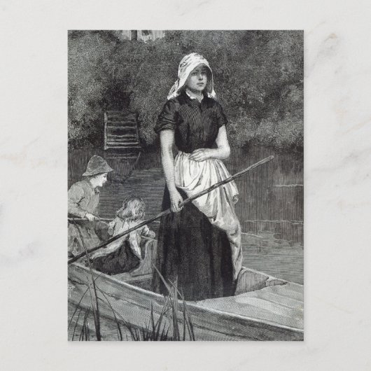 1888年「レジャー・アワー」より父を待つ ポストカード (正面)