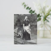 1888年「レジャー・アワー」より父を待つ ポストカード (スタンド正面)