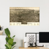 1888 Saratoga春, NY Birds Eyeパノラママップ ポスター (ホームオフィス)