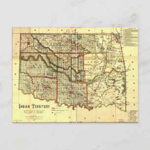 1889インディアン圏地図 ポストカード