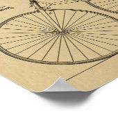 1889チェーンレス自転車特許スケッチプリント ポスター (角)