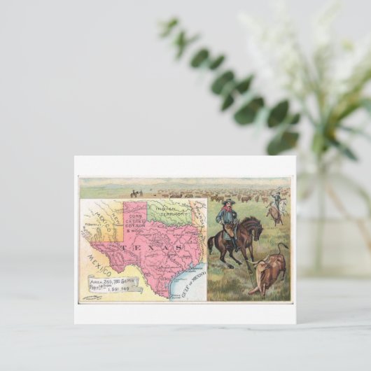 1889テキサス州ヴィンテージトレーディングカード ポストカード (スタンド正面)