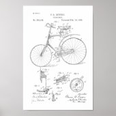 1889ヴィンテージ自転車特許アートプリント ポスター (正面)