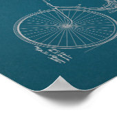 1889ヴィンテージ自転車特許プリント青写真 ポスター (角)