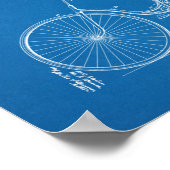 1889ヴィンテージ自転車特許プリント青写真 ポスター (角)