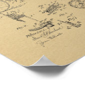 1889ヴィンテージ自転車特許プリント ポスター (角)