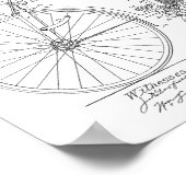 1889ヴィンテージ自転車特許プリント ポスター (角)