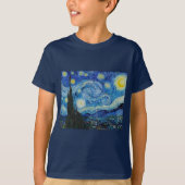 1889年の星空の夜ビンセント・ヴァン・ゴッホ Tシャツ (正面)