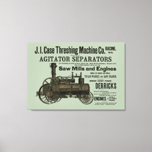 1889年の脱穀機の蒸気機関の農場の農業 キャンバスプリント