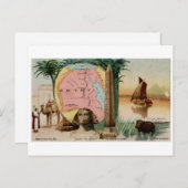 1889年エジプト ヴィンテージカード ポストカード (正面/裏面)