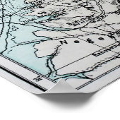 1889年パレスチナの地図，中東 ポスター (角)