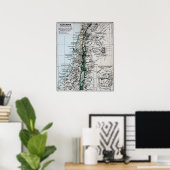 1889年パレスチナの地図，中東 ポスター (ホームオフィス)