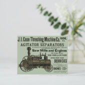 1889脱穀機蒸気エンジンファーム農業 ポストカード (スタンド正面)