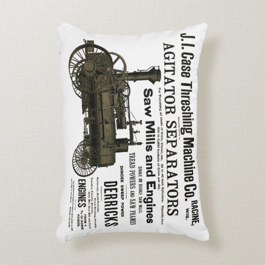1889蒸気トラクションエンジンおよびファームトラクター農業 アクセントクッション (正面(垂直))