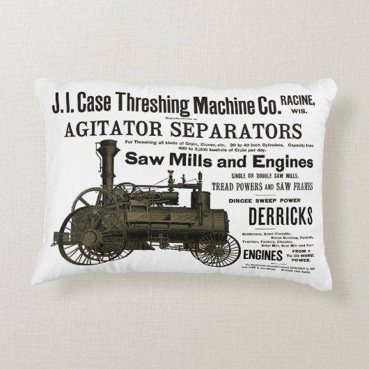 1889蒸気トラクションエンジンおよびファームトラクター農業 アクセントクッション (裏面)