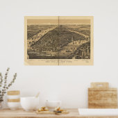 1889 New York City NY Bird's eye viewパノラママップ ポスター (キッチン)