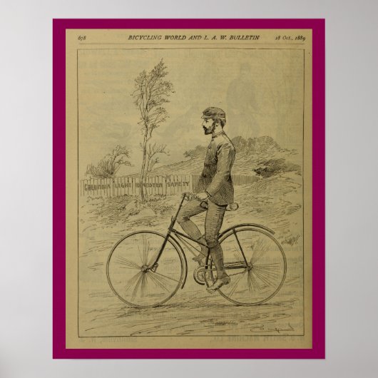 1889 Vintage Bicycle Magazine Ad Art Poster ポスター (正面)