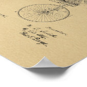 1889 Vintage Steam Tricycle Patent Art Print ポスター (角)