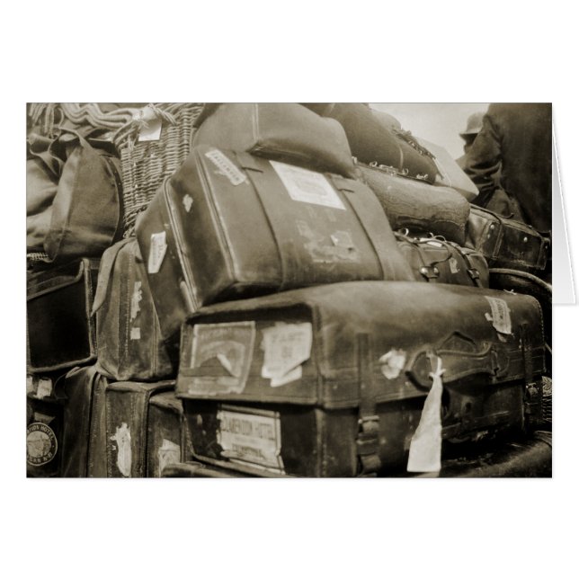 1890の旅行荷物チームスターワゴンスーツケース (正面横)