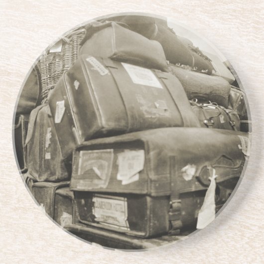 1890の旅行荷物チームスターワゴンスーツケース コースター (正面)