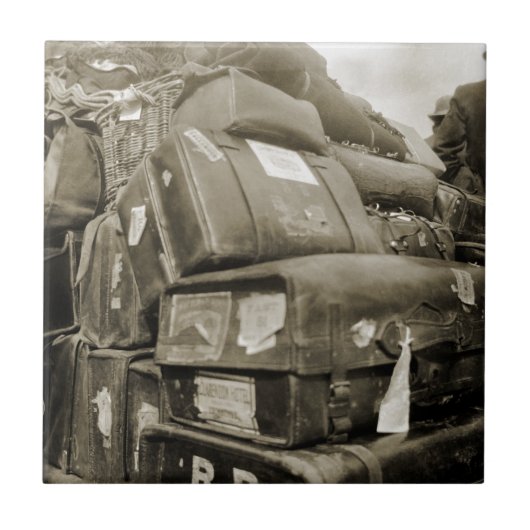 1890の旅行荷物チームスターワゴンスーツケース タイル (正面)