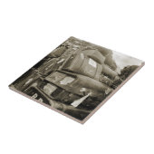 1890の旅行荷物チームスターワゴンスーツケース タイル (側面)