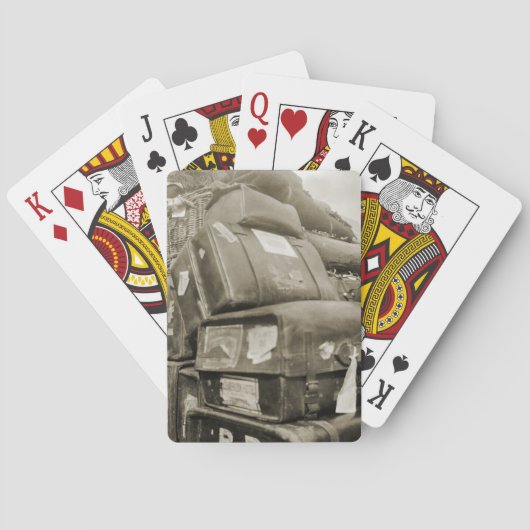 1890の旅行荷物チームスターワゴンスーツケース トランプ (裏面)