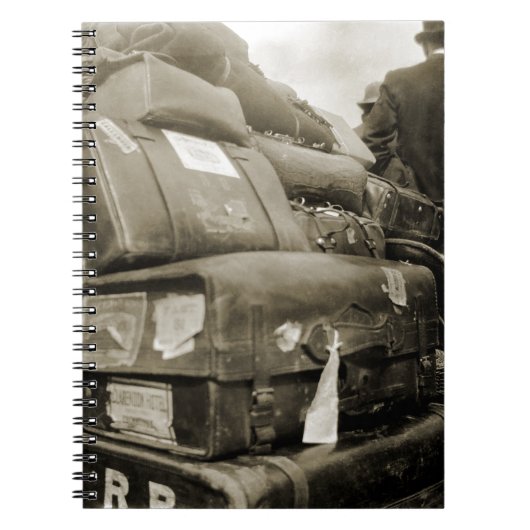 1890の旅行荷物チームスターワゴンスーツケース ノートブック (正面)