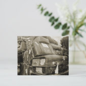 1890の旅行荷物チームスターワゴンスーツケース ポストカード (スタンド正面)