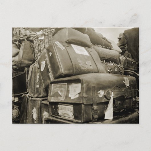 1890の旅行荷物チームスターワゴンスーツケース ポストカード (正面)