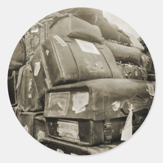 1890の旅行荷物チームスターワゴンスーツケース ラウンドシール (正面)