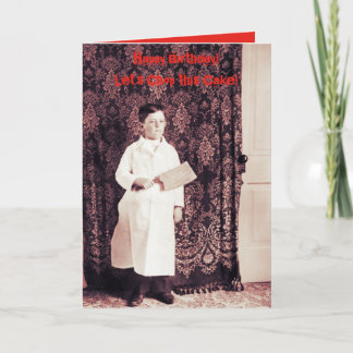 1890の肉屋の少年とクリーバー誕生日カード カード