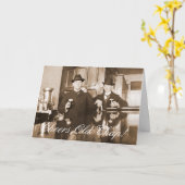 1890サロンバーメンズ応援オールドChapハッピーバースデー カード (黄色い花)