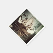 1890トランプのポーカーゲーム男性賭博カードマンケーブ写真 スタンダードカクテルナプキン (角)