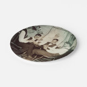 1890トランプのポーカーゲーム男性賭博カードマンケーブ写真 ペーパープレート (アングル)