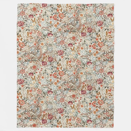 1890ヴィンテージウィリアム・モリスアカンサス・ポルティエール フリースブランケット (正面)