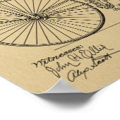 1890ヴィンテージ自転車ギア特許芸術プリント ポスター (角)