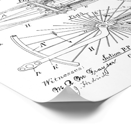 1890ヴィンテージ自転車デザイン特許芸術プリント ポスター (角)