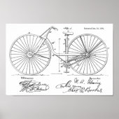 1890ヴィンテージ自転車デザイン特許芸術プリント ポスター (正面)