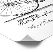 1890ヴィンテージ自転車ブレーキデザイン特許プリント ポスター (角)