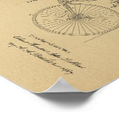 1890ヴィンテージ自転車特許アートプリント ポスター (角)