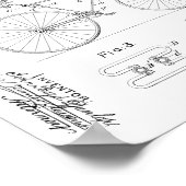 1890ヴィンテージ自転車特許プリントカスタマイズ ポスター (角)
