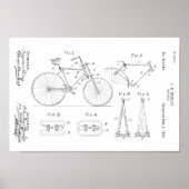 1890ヴィンテージ自転車特許プリントカスタマイズ ポスター (正面)