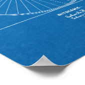 1890ヴィンテージ自転車特許青写真アートプリント ポスター (角)