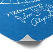 1890ヴィンテージ自転車特許青写真アートプリント ポスター (角)