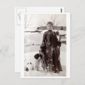 1890女性と彼女のブリタニー狩り犬 ポストカード (正面/裏面)