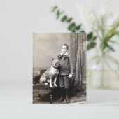 1890少年と彼のアメリカの(犬)スタッフォードテリア ポストカード (スタンド正面)